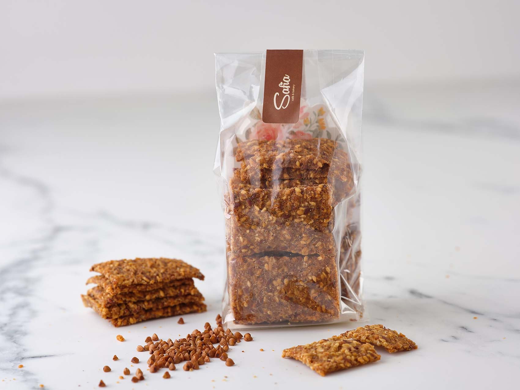 Buckwheat crispbreads in packaging