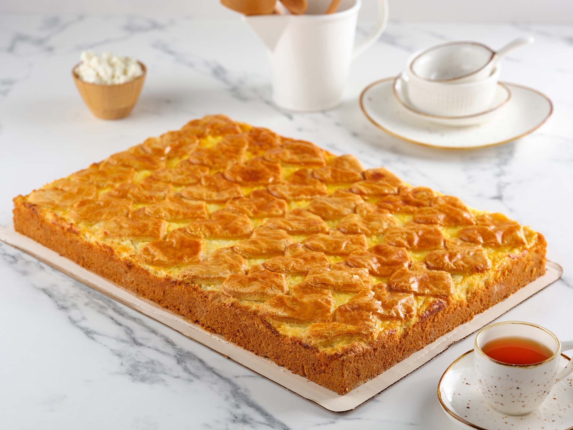 Pirog tvorogli mozaika