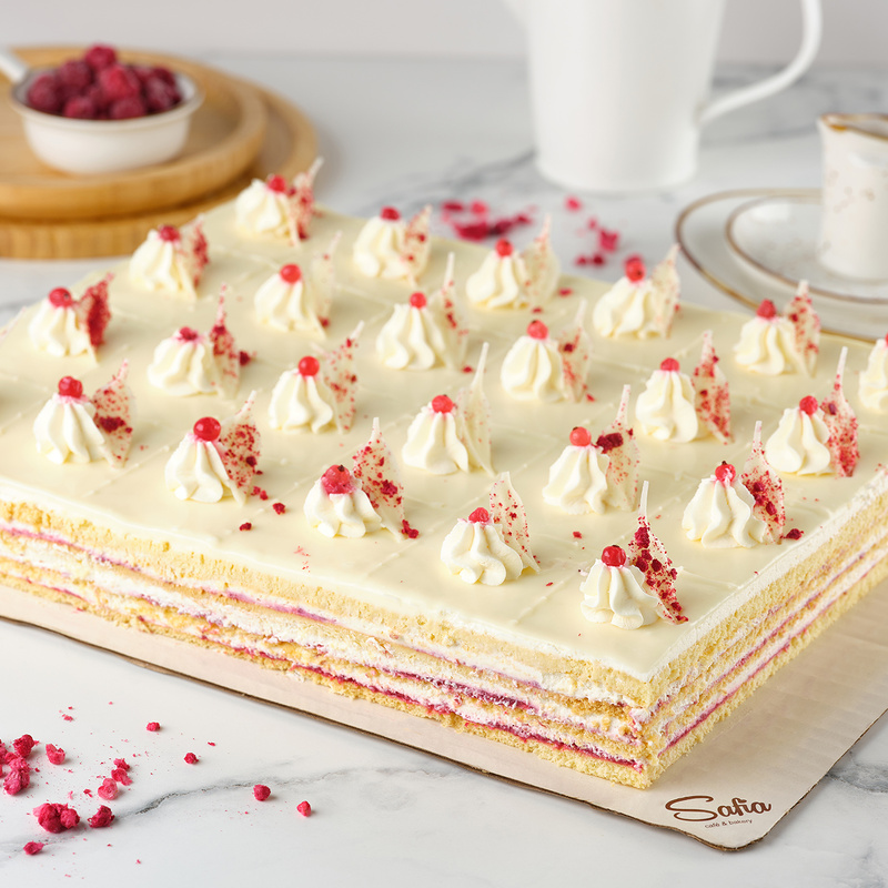 Rectangle cake Chocolate-raspberry