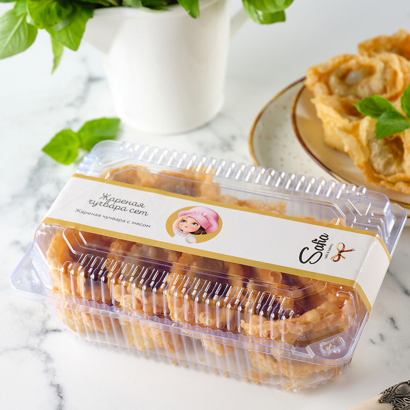 Fried dumplings with meat in a pack