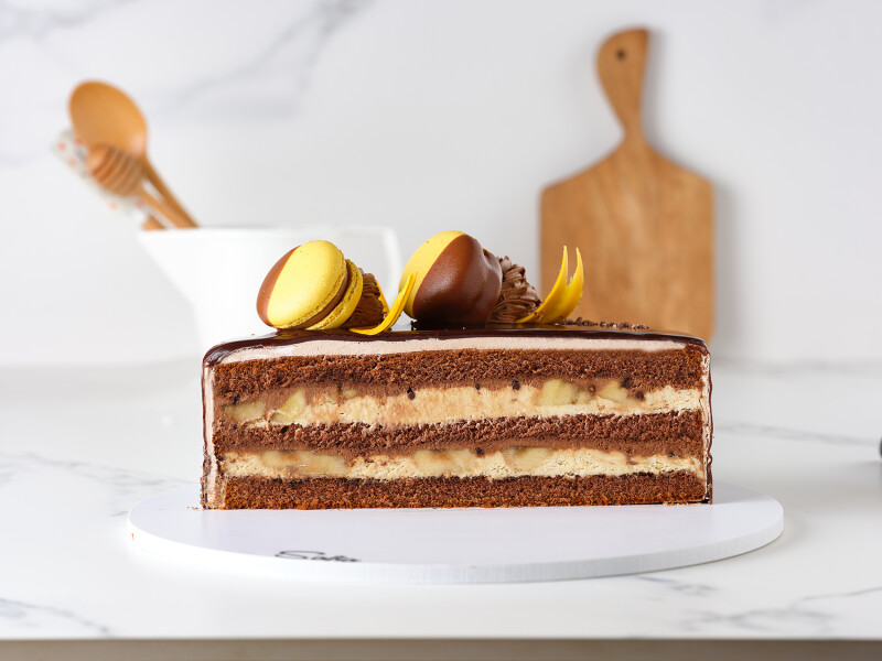 Шоколадно — банановый мини торт