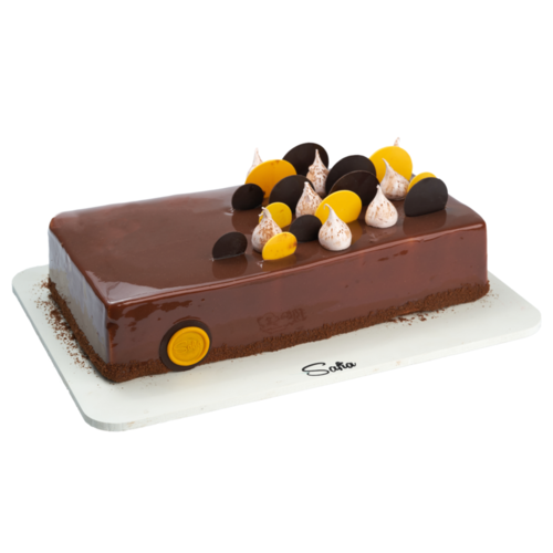 Шоколадно- банановый МИНИ зеркальный торт