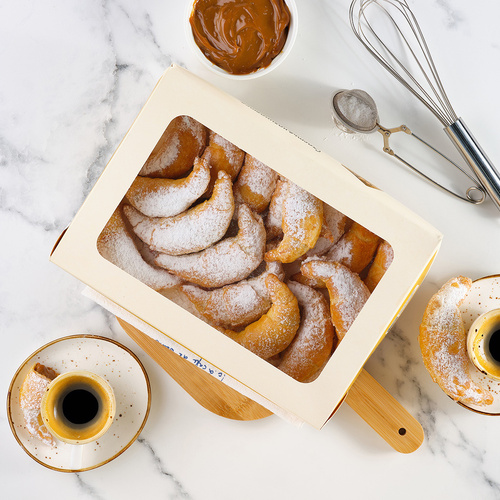 Cookie bagels with condensed milk in a pack