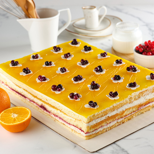 Rectangle cake Fruit yellow