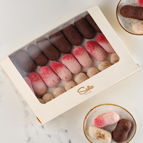 Mini colorful eclairs in a pack